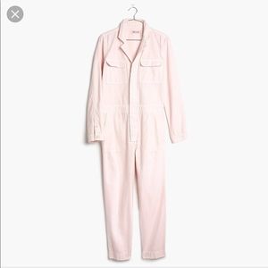 Madewell utility pink jumpsuit